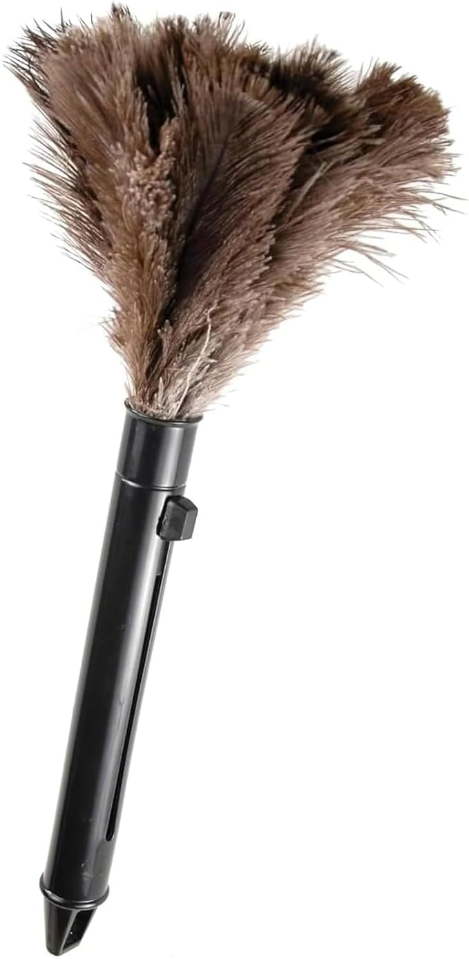 Retractable Feather Duster-Genuine Ostrich Feathers, Anti-Static, Reusable by FeelFunFeather