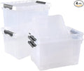 4 Pack 22 L Clear Plastic Storage Box by Drephia