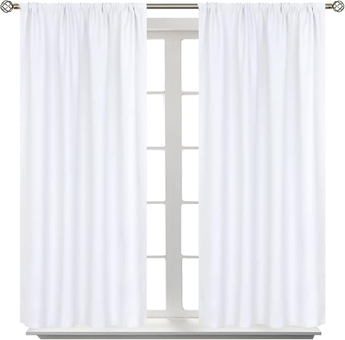 BGment White Curtains 54 Inches Length by BGment