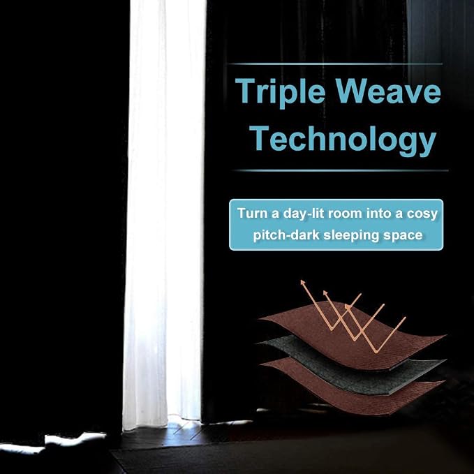 RYB HOME Blackout Curtains for Kitchen, Small Window Curtains Blinds, Thermal - Image 4