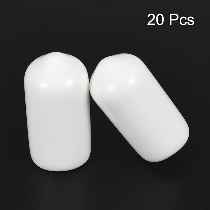 uxcell 20pcs Rubber End Caps 7.5mm ID Vinyl Round End Cap Cover Screw Thread - Image 2