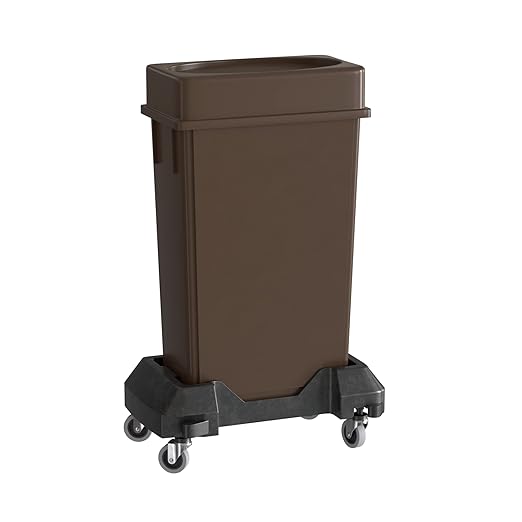 23 Gallon Brown Slim Jim Trash Can by Krollen+Industrial