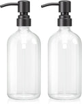 AmazerBath Soap Dispenser, 2 Pack Glass Soap Dispenser by AmazerBath