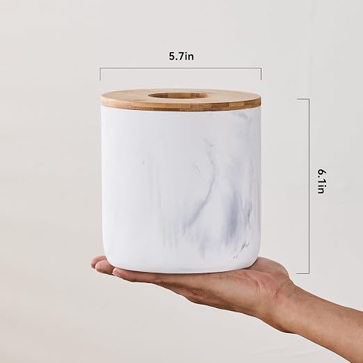 Polytree Marble White Mini Trash Can - Image 3