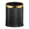 10L/2.6GAL Black and Gold Open Top Trash Can by LEASYLIFE