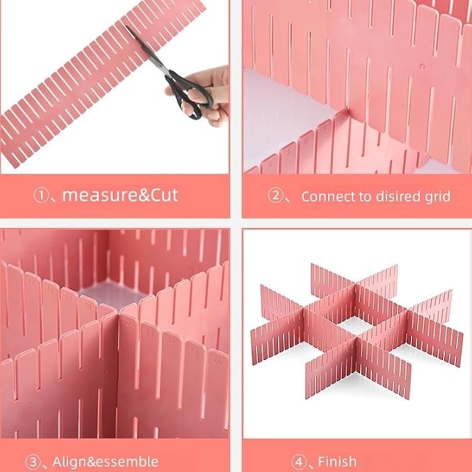 Adjustable Drawer Divider Kit – 8 Pack – DIY Expandable Drawer Organizer - Image 8