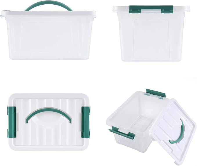 6 Quart Plastic Stackable Storage Latch Bins - Image 3