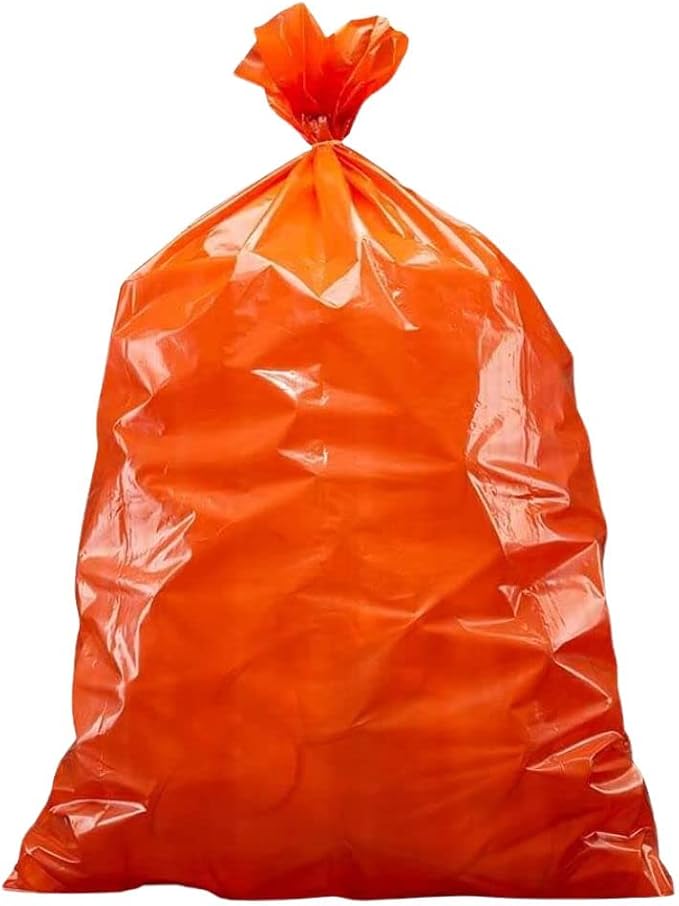 Plasticplace 55-60 gallon Trash Bags │ 1.2 Mil │ Orange Heavy Duty Garbage Can - Image 2