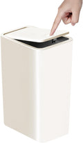 TIPGO Bathroom Trash Can with Lid, 10 Liter/ 2.6 Gallon Slim Garbage Can by TIPGO