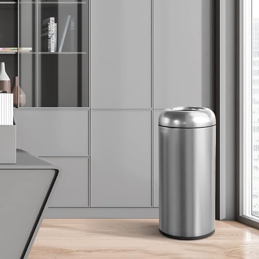 BEAMNOVA 16.5 Gallon Trash Can Black Open Top Large Outdoor Indoor Commercial - Image 9