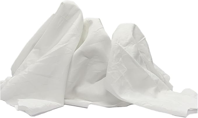 Recycled White Sheeting Cleaning Rags – Lint Free White Cotton Cloths - Image 2