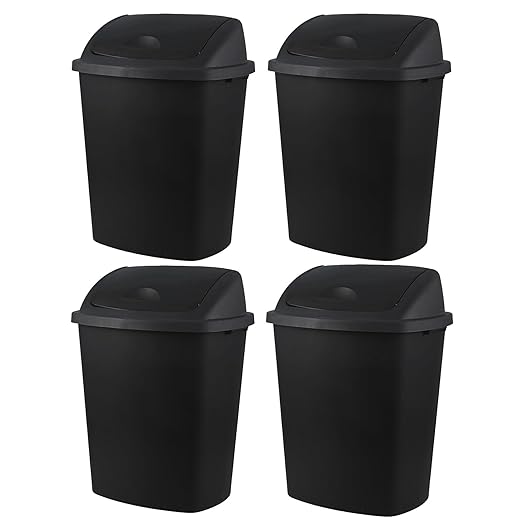 Bringer 18 Gallon Large Swing Top Trash Can, Plastic Garbage Can by Bringer