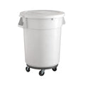 32 Gallon White Round Commercial Trash Can by Krollen+Industrial