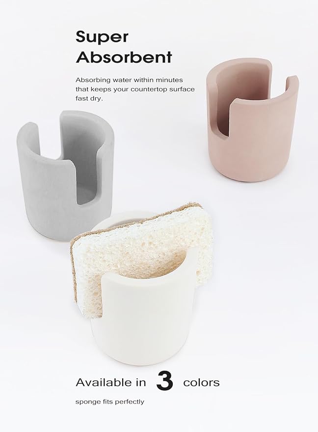 Stone Sponge Holder for Countertop Organizer, Quick Dry Diatomite Sponge Holder - Image 6