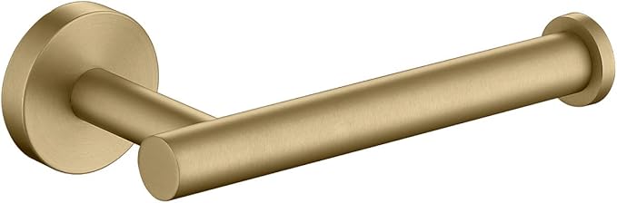 TASTOS Brushed Gold Toilet Paper Holder SUS304 Stainless Steel, Modern Round by TASTOS