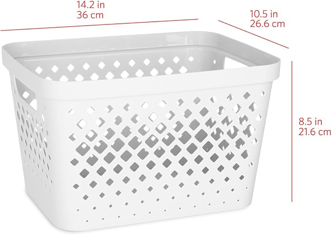 Glad Plastic Storage Basket Set, Value Pack of 6 | Open Storage Bins - Image 5