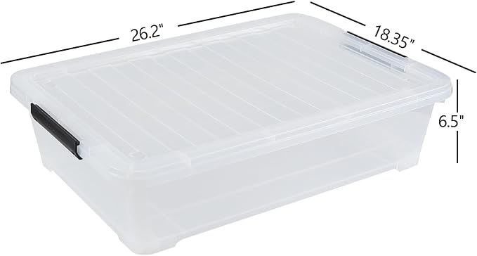 3 Packs 40 Quart Large Under Bed Storage Box, Wheeled Under Bed Storage - Image 2