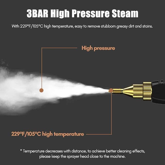 2500W Portable Handheld Steam Cleaner, High Temperature Pressurized Steam - Image 5