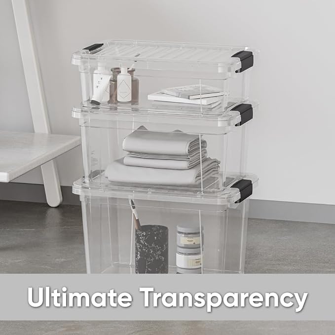 Superio Storage Bins with Lids, Stackable Totes, BPA Free, Odor Free, Organizer - Image 7