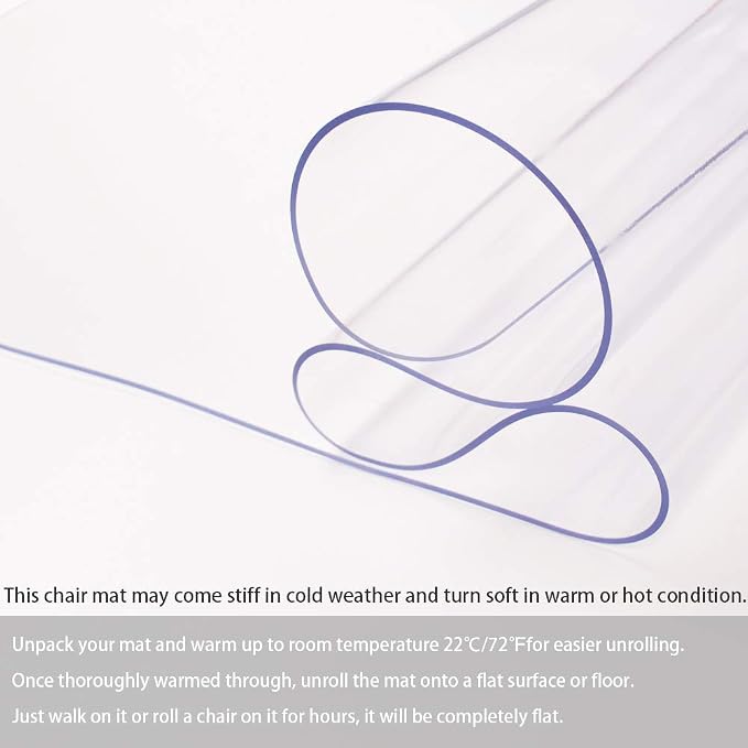 Office Chair Mat for Hardwood Floor, 1/8" Thick 46”x 60” Crystal Clear Hard - Image 3