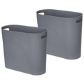 Small Trash Can Plastic Bathroom Wastebasket 3.2 Gallon Slim Garbage Container by ROYFACC