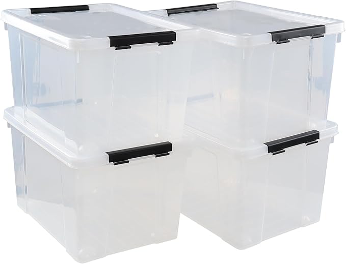 Pekky 34 Quart Clear Storage Bins by Pekky