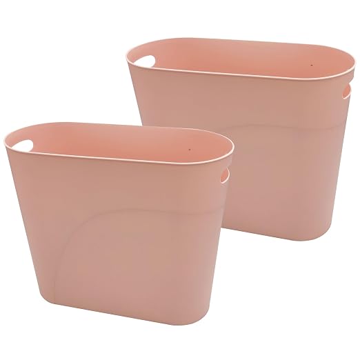 Small Trash Can Plastic Bathroom Wastebasket 3.2 Gallon Slim Garbage Container by ROYFACC