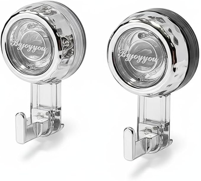 2 pcs Rotate Vacuum Suction Cup Hooks, Heavy Duty Suction Cups 20 lb, Removable by RPS-IND