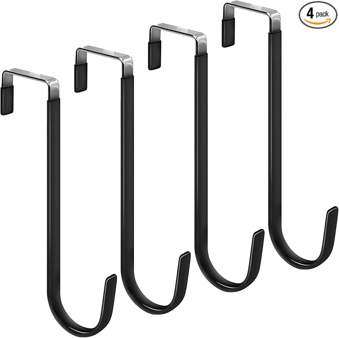FYY Over The Door Hooks, 4 Pack Upgraded Long Door Hangers Hooks by FYY