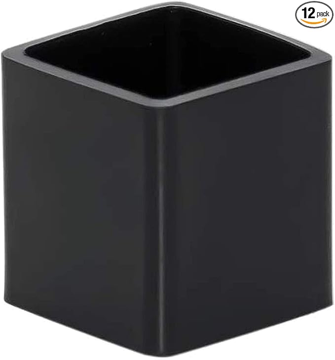 12 Pcs Black Square Anti-Slip Rubber Leg Tips Chair Leg Caps Furniture Floor by Unknown