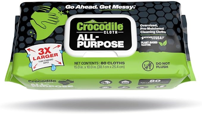 Crocodile Cloth All-Purpose Cleaning Wipes – 8 Pack/640 Total Count, Safe on - Image 2