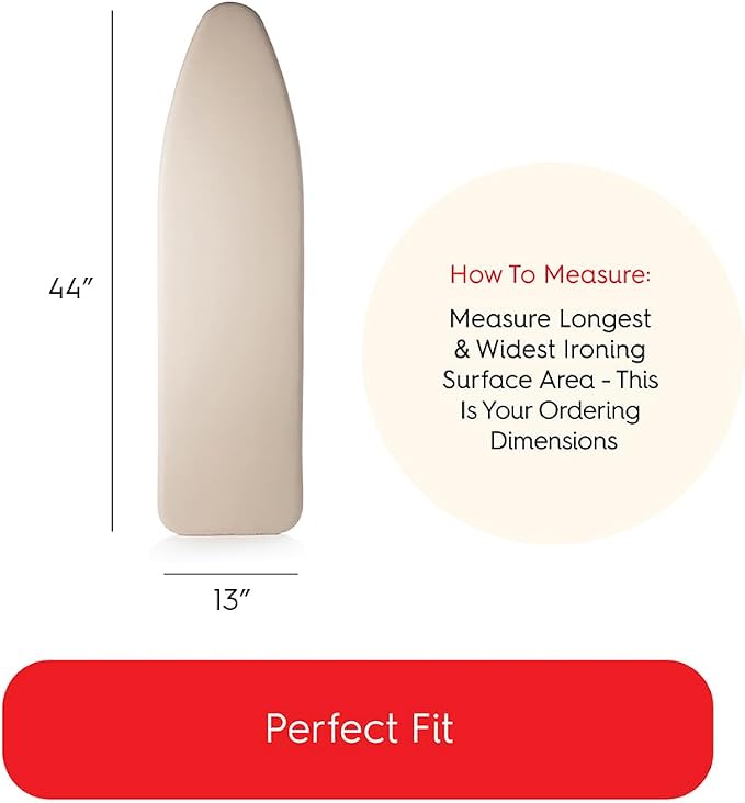 TIVIT Ironing Board Cover 13 x 44 Small Chemical Free Eco-Friendly Padded Covers - Image 4