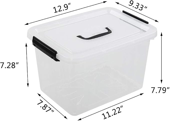 10 L Clear Plastic Latching Box, Plastic Storage Bin - Image 2
