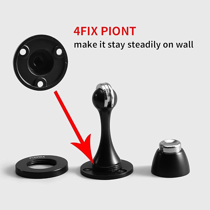 YAGU Door Stopper 4 Pack Magnetic Door Stops, Zinc Alloy Matte Black Door Catch - Image 4