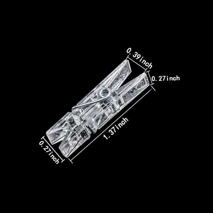 128 Pieces Mini Transparent Plastic Clear Clips, Photo Clips, Clothespins Clip - Image 2