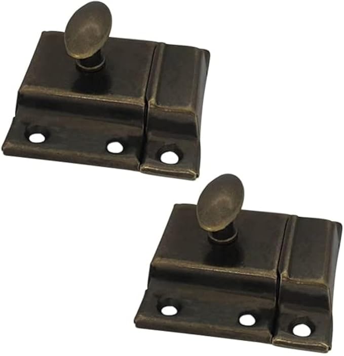 QCAA Oval Turn Cabinet Latch, for Cupboard & Other Furniture, Antique Brass by QCAAHardware