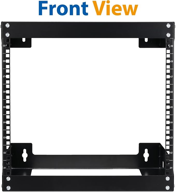 9U Wall Mount Rack Open Frame 19 Inch Server Equipment 2 Post Network Cabinet - Image 3