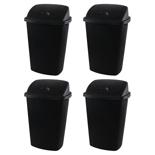 13 Gallon Black Outdoor Garbage Can - Image 7