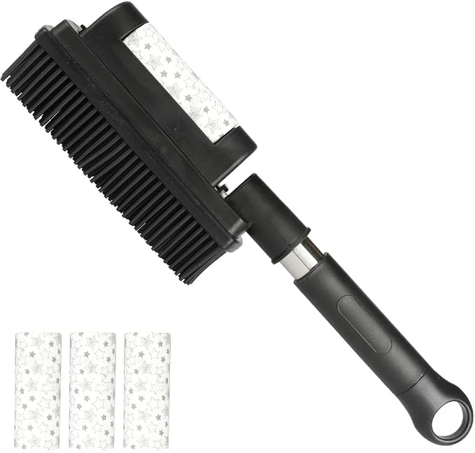 Rubber Pet Hair Removal Brush Lint & Hair Removal Cat Dog Hair Remover Brush by throw
