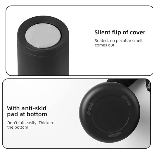 10 L/2.6 Gallon, Matte Black Bathroom Trash Can, Metal Garbage Can - Image 3