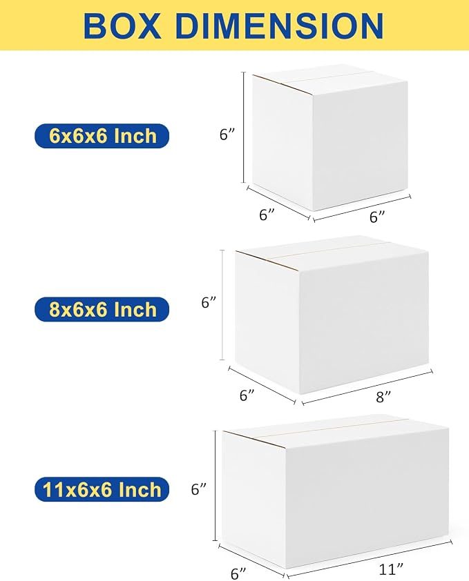 Assorted-Sizes-Shipping-Boxes-45-Pack: 6x6x6 & 8x6x6 & 11x6x6 - Image 3