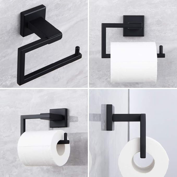 Matte Black Toilet Paper Holder SUS 304 Stainless Steel Wall Mounted Toilet - Image 3