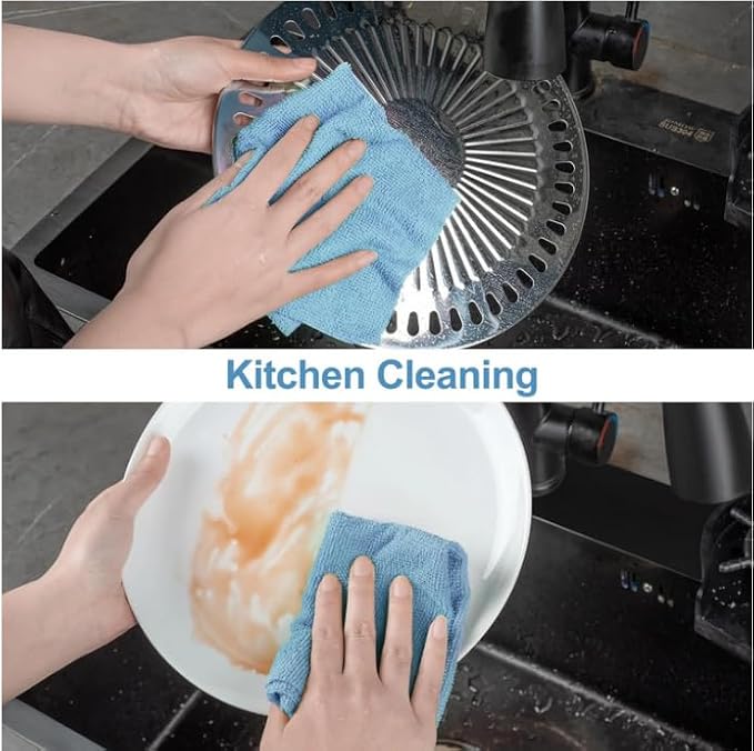 Microfiber Cleaning Cloth Roll, 20 Pack Reusable Tear Away Towels, 9.8" x 9.8" - Image 2