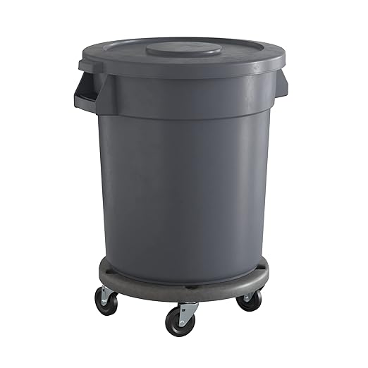 20 Gallon Gray Round Commercial Trash Can by Krollen+Industrial