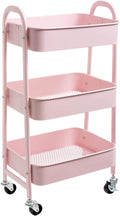 AGTEK Makeup Cart, Movable Rolling Organizer Cart, 3 Tier Metal Utility Cart by AGTEK