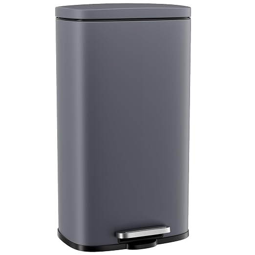 Arlopu 8 Gallon Step Trash Can, Stainless Steel Garbage Bin, Soft-Close Rubbish by Arlopu