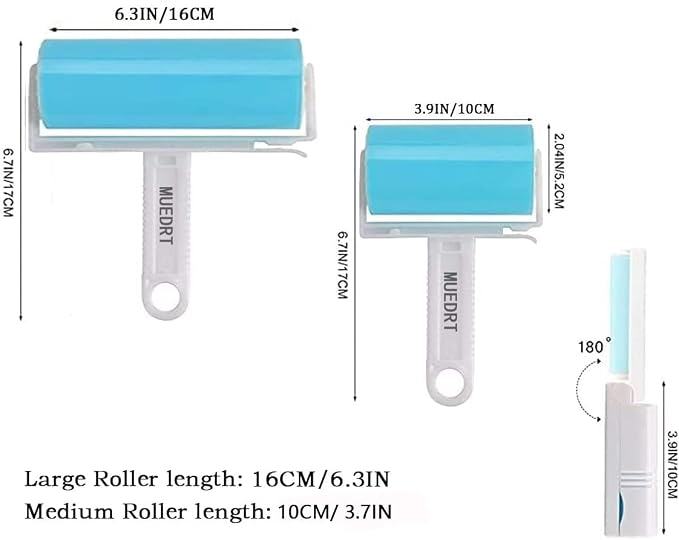 Travel Lint Roller 3 Pack, Washable Lint Roller Reusable Compact Pet Hair - Image 4
