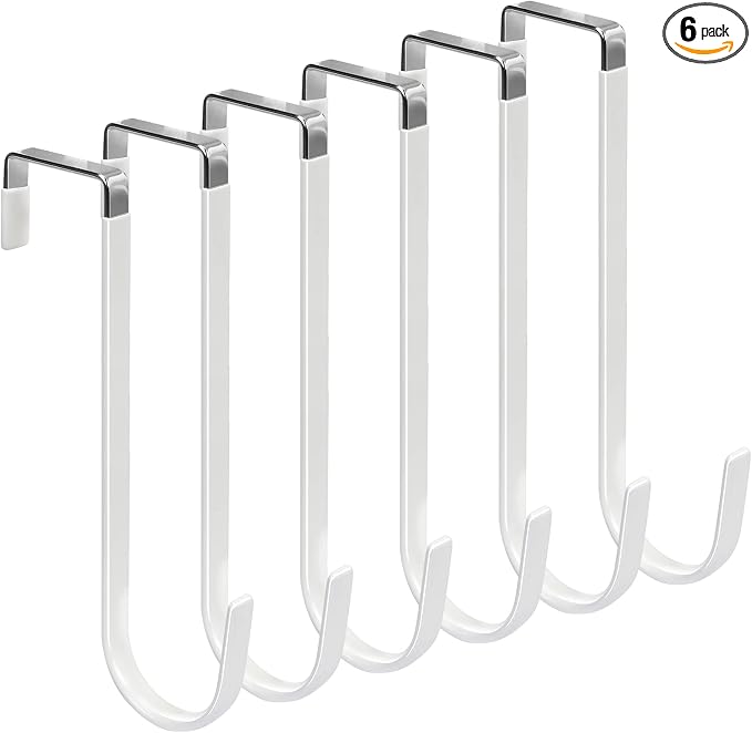 FYY Over The Door Hooks, 6 Pack Upgraded Long Door Hangers Hooks by FYY
