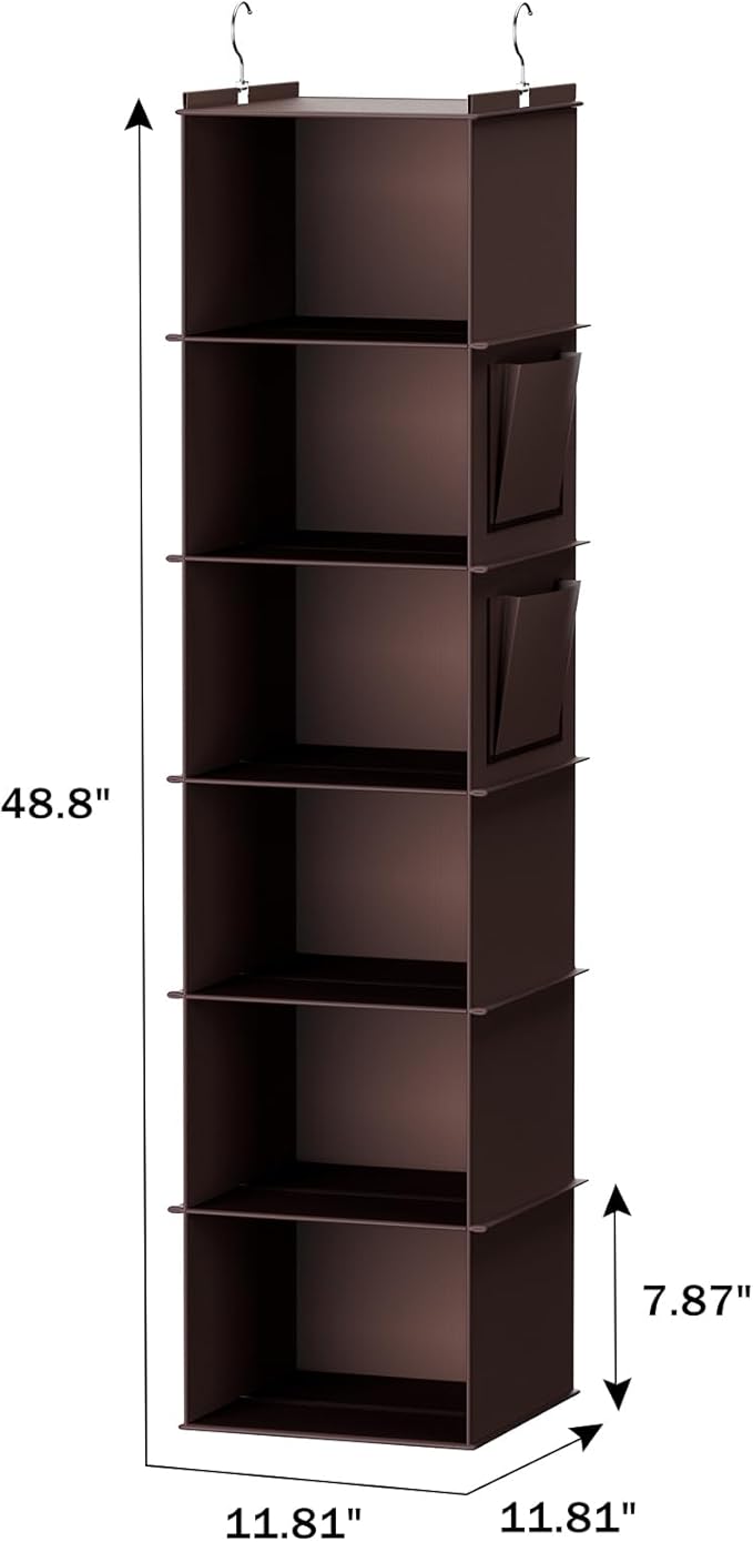 YOUDENOVA Hanging Closet Organizer, 6-Shelf Closet Hanging Storage Shelves - Image 3