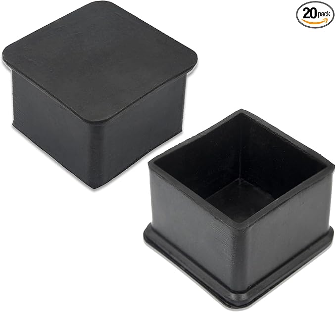 Flyshop Non-Slip Thick Rubber Leg Tips Floor Protectors Square Chair Leg Caps by Flyshop